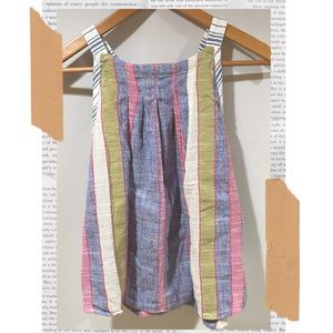 Like New Anthropologie High Neck Top linen striped